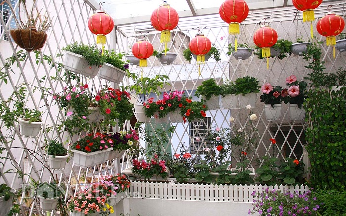 Thiết kế vườn hoa ban công lôi cuốn đầy màu sắc