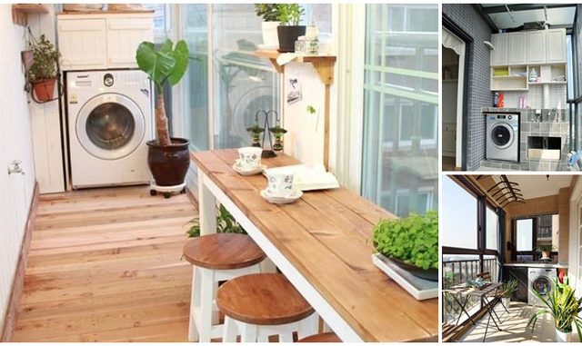 Giải pháp thiết kế ban công để đặt máy giặt
