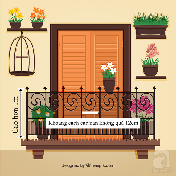 Những lưu ý khi trang trí ban công cho nhà có trẻ nhỏ: Đẹp nhưng phải An Toàn