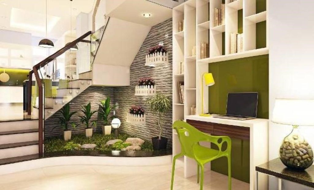 Những lưu ý về phong thủy khi bố trí tiểu cảnh gầm cầu thang