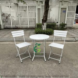 Bộ Bàn Ghế Bistro Sơn Trắng tròn IKEA Cho Ban Công