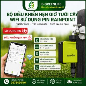Bộ điều khiển hẹn giờ tưới cây Wifi sử dụng pin RainPoint