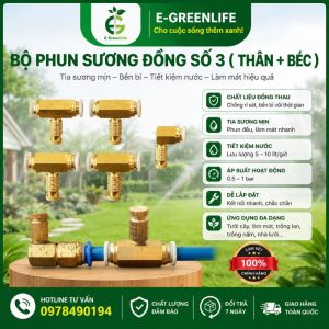 Bộ phun sương đồng số 3 ( thân + béc)