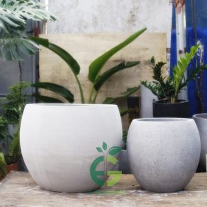 Chậu Xi Măng Nhẹ Dáng Lu Tròn