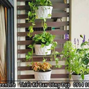 Giàn Hoa Gỗ Composite Ban Công Loại Ngang