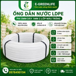 Ống dẫn nước LDPE phi 20 mm dày 1.2mm loại 2 lớp màu trắng