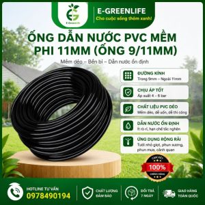Ống dẫn nước PVC mềm phi 11mm (ống 9/11mm)