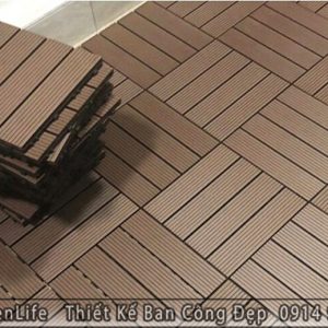 Sàn bàn công gỗ nhựa composite 4 nan thẳng