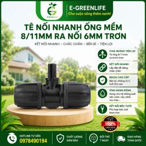 Tê nối nhanh ống mềm 8/11mm ra nối 6mm trơn