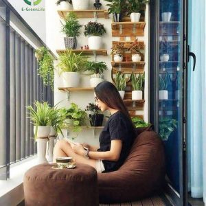 Giàn hoa gỗ kết hợp kệ để hoa đẹp