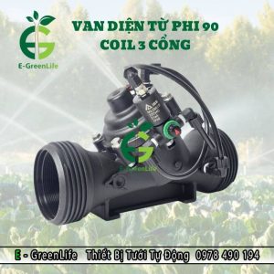 Van điện từ phi 90 coil 3 cổng