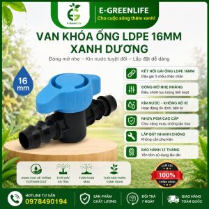 Van khóa ống LDPE 16mm xanh dương